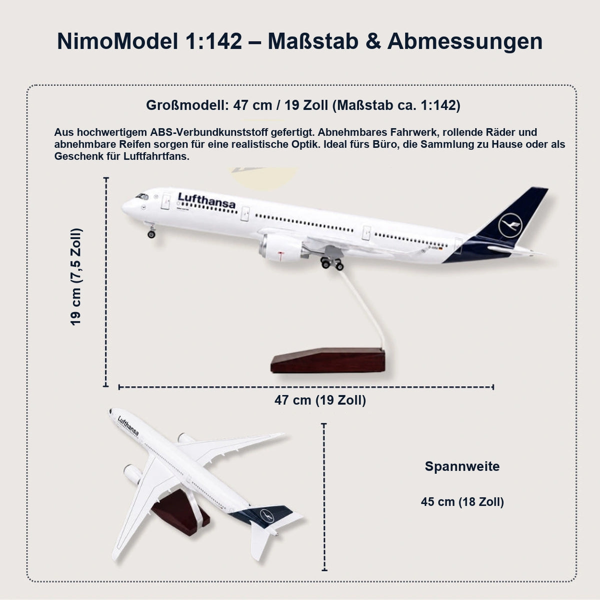 Lufthansa Airbus A350 – Modell im Maßstab 1:142