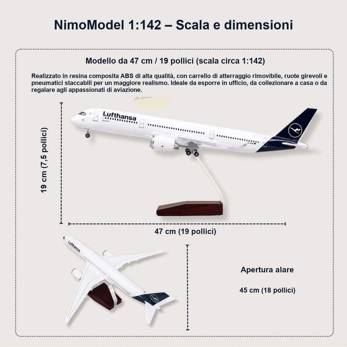 Modellino Lufthansa Airbus A350 in scala 1:142