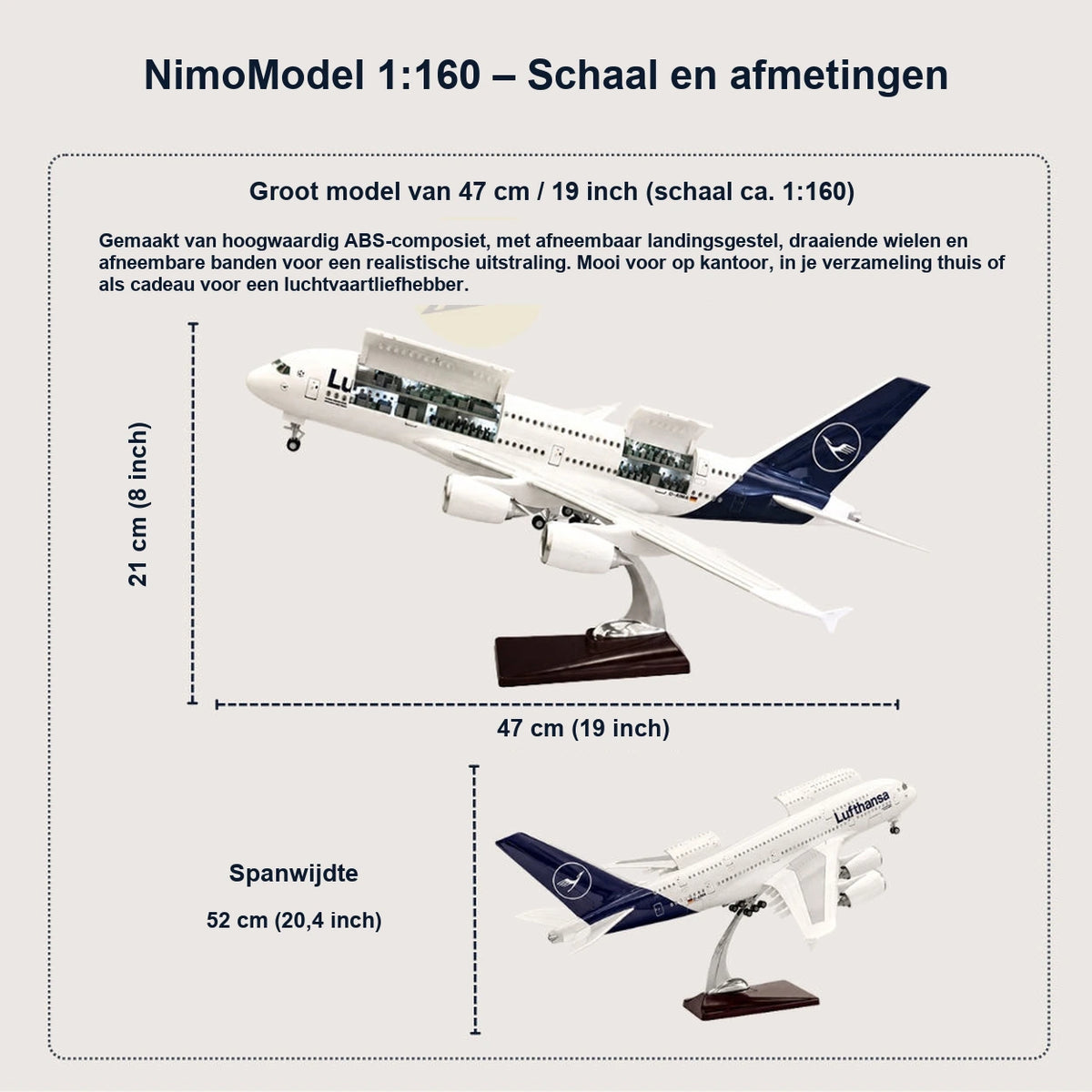 Schaalmodel Lufthansa Airbus A380 1:160