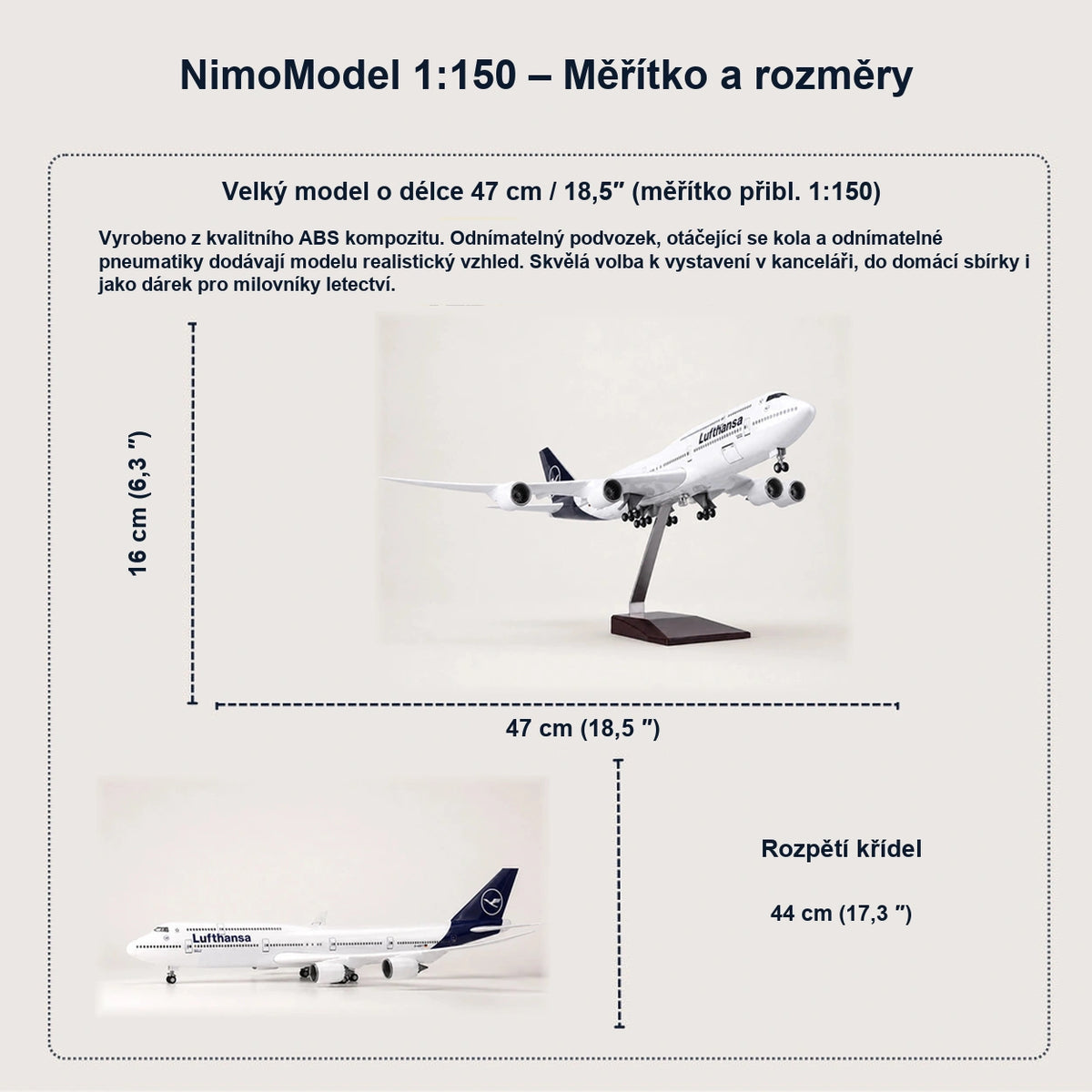 Model Lufthansa Boeing 747 – nové zbarvení v měřítku 1:150