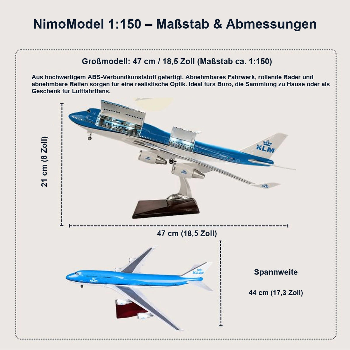 KLM Boeing 747-400 – Modell im Maßstab 1:150