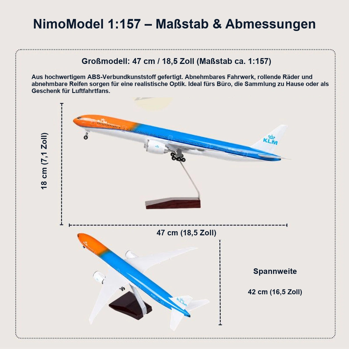 KLM Boeing 777-300ER – Orange Pride Edition – Modell im Maßstab 1:157