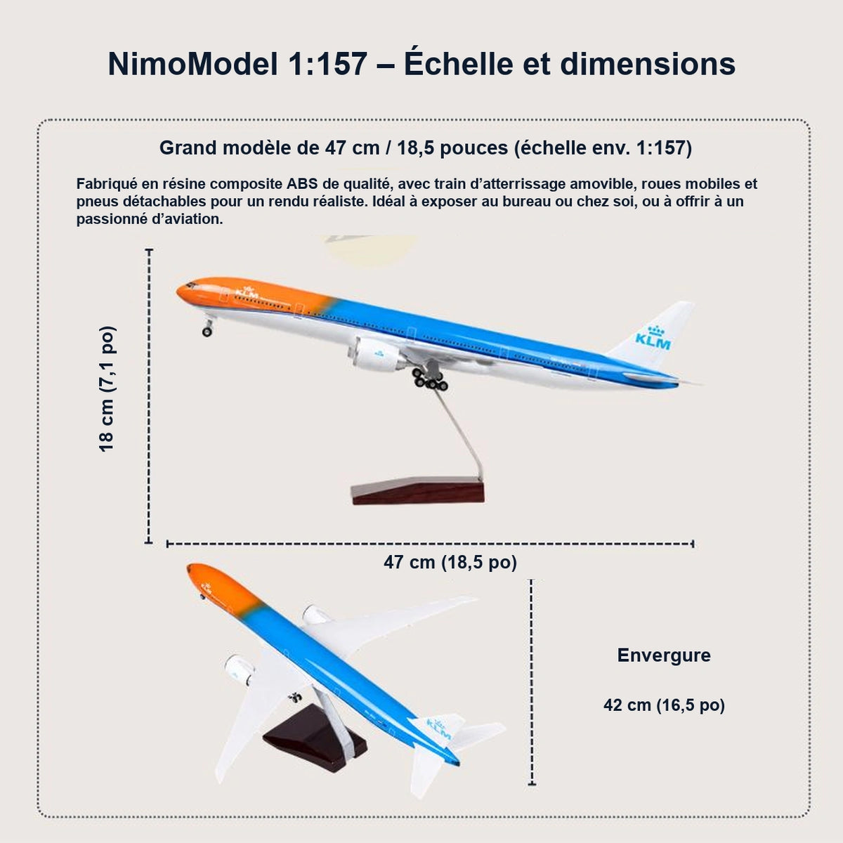 Guide des dimensions et caractéristiques du produit