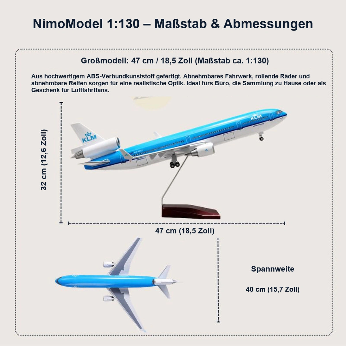 KLM McDonnell Douglas MD-11 – Modell im Maßstab 1:130