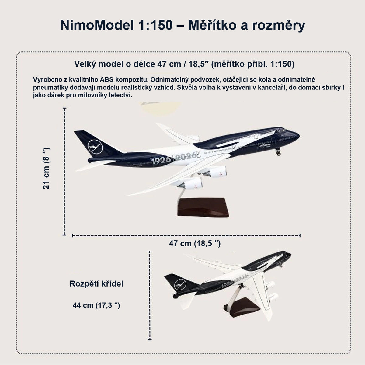 Průvodce rozměry a vlastnostmi produktu