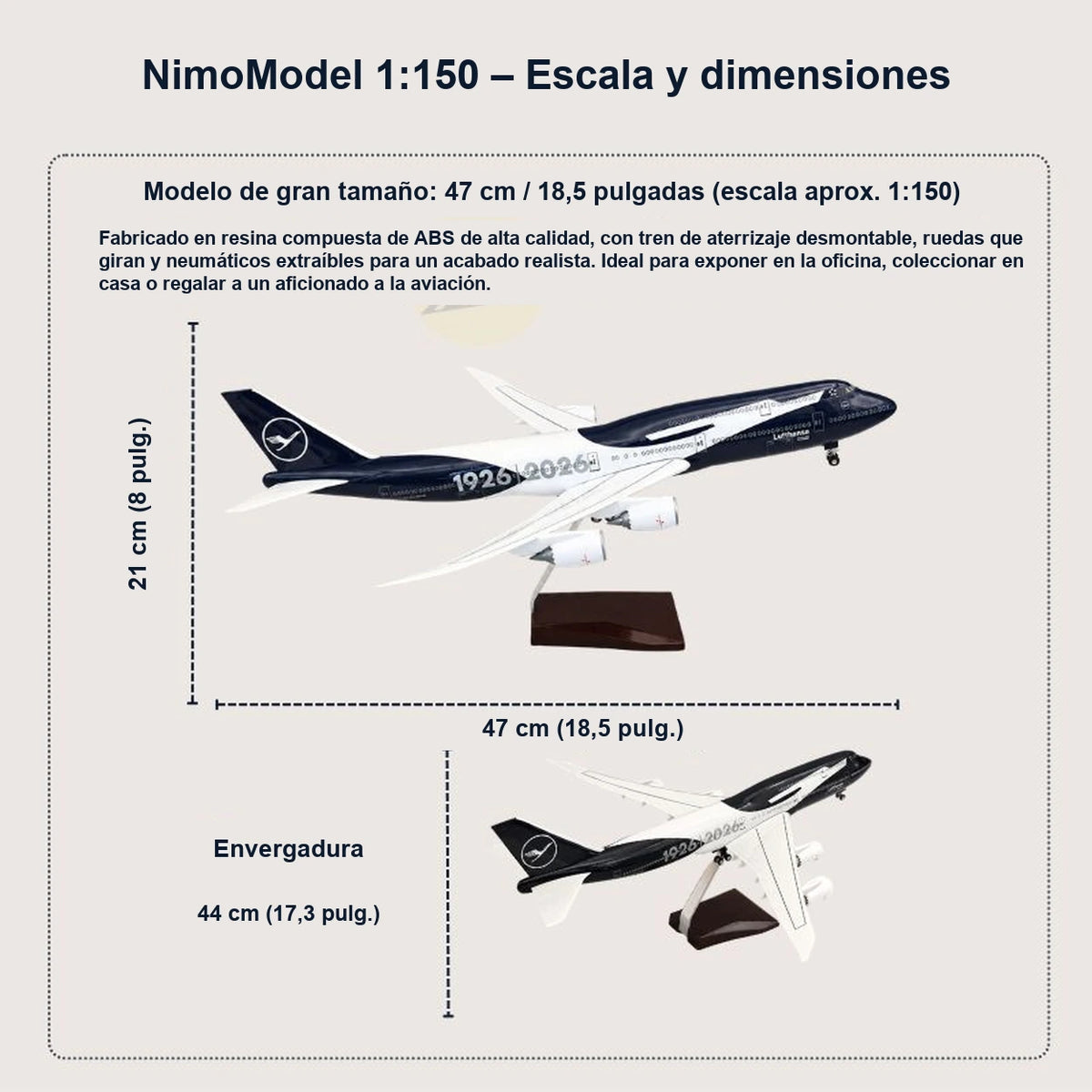 Guía de dimensiones y características del producto