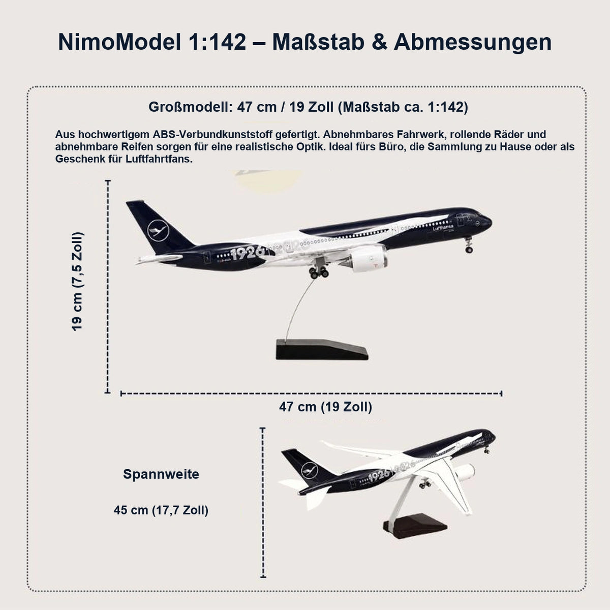 Lufthansa Airbus A350 – Edition zum 100-jährigen Jubiläum – Modell im Maßstab 1:142