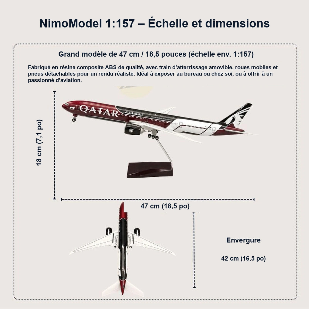 Maquette Boeing 777 de Qatar Airways – édition Formula 1 à l’échelle 1:157