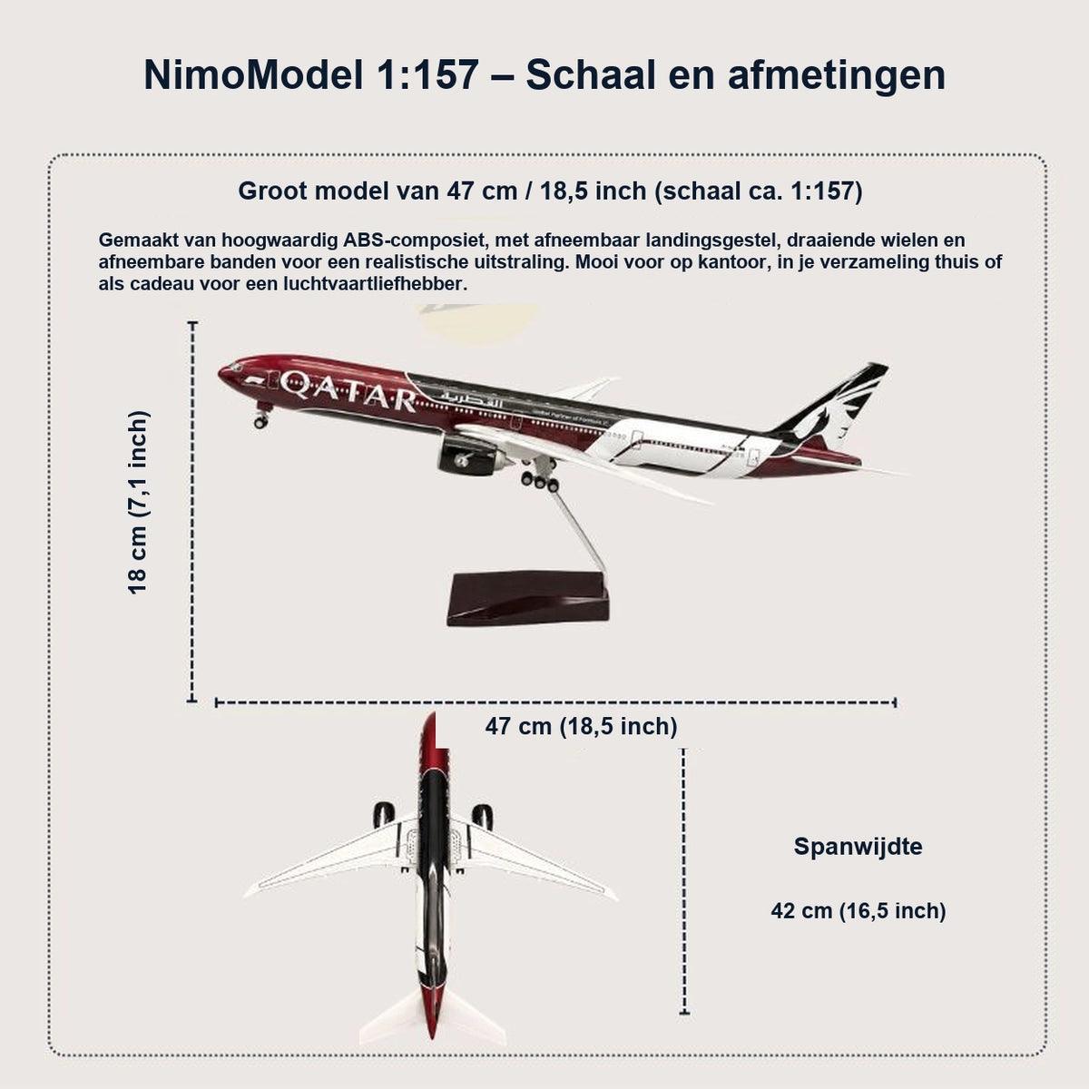 Schaalmodel Qatar Airways Boeing 777 – Formula 1-editie 1:157