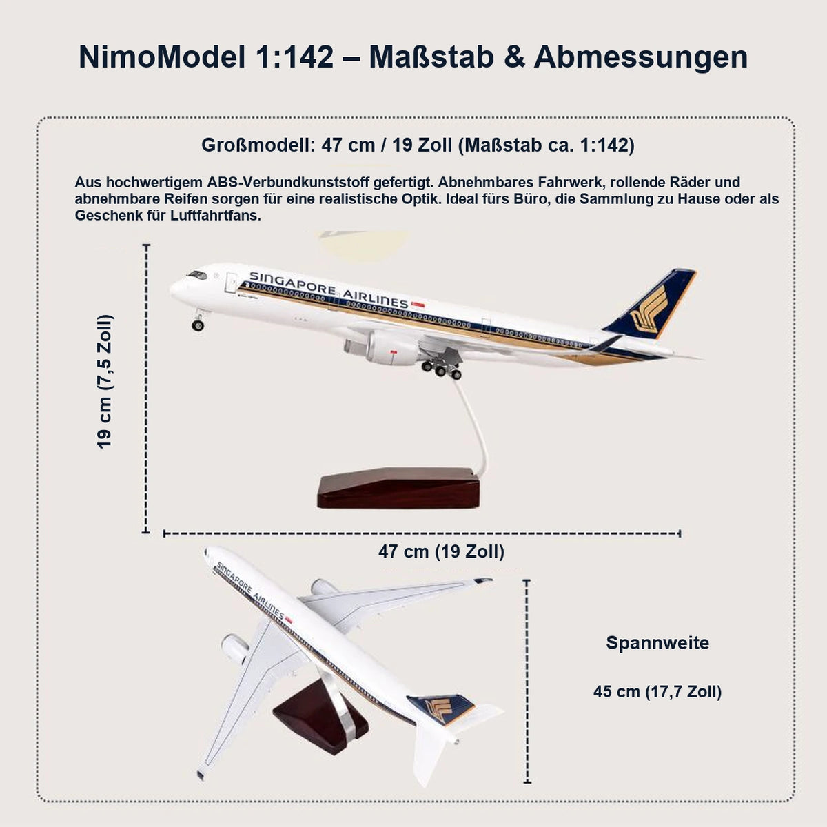 Singapore Airlines Airbus A350 – Modell im Maßstab 1:142