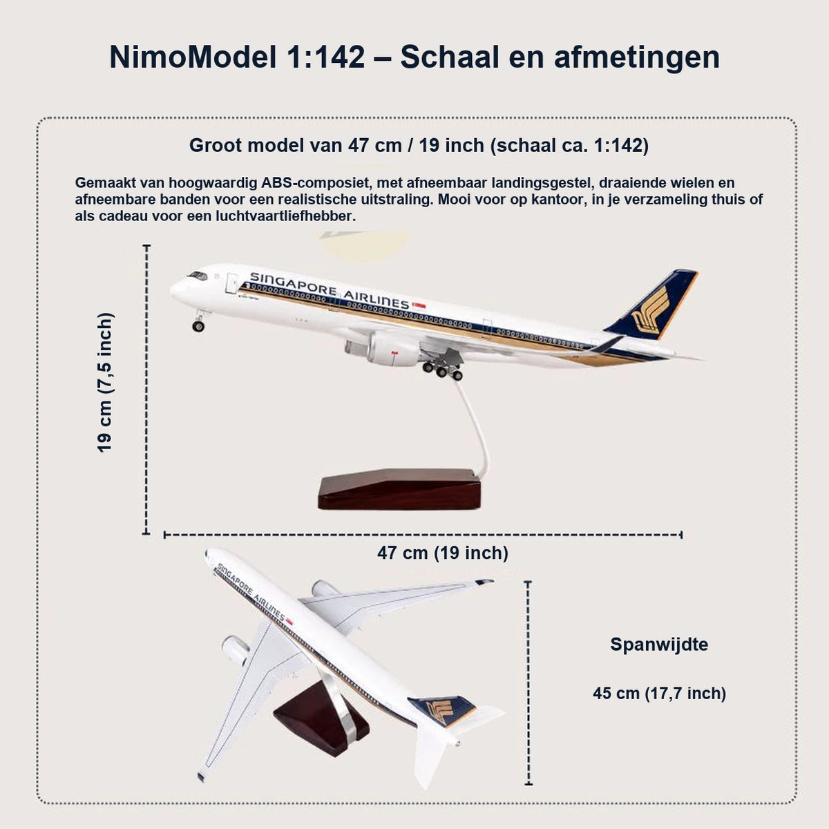 Schaalmodel Singapore Airlines Airbus A350 1:142