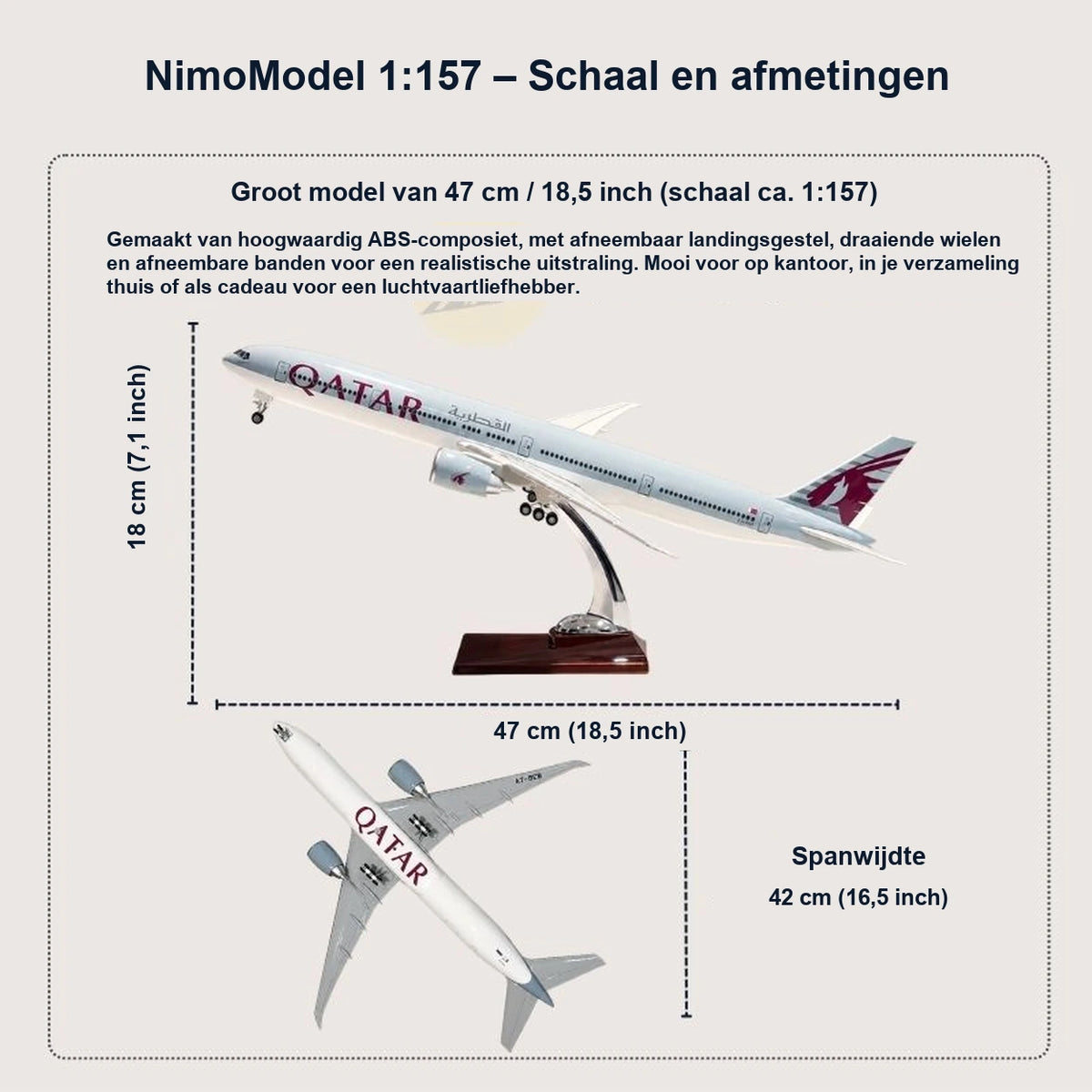 Qatar Airways Boeing 777-300ER – schaalmodel 1:157
