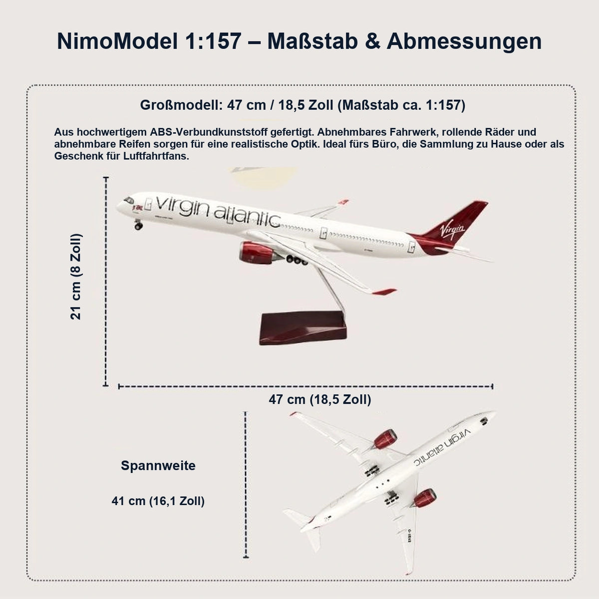 Virgin Atlantic Airbus A350-1000 – Modell im Maßstab 1:157