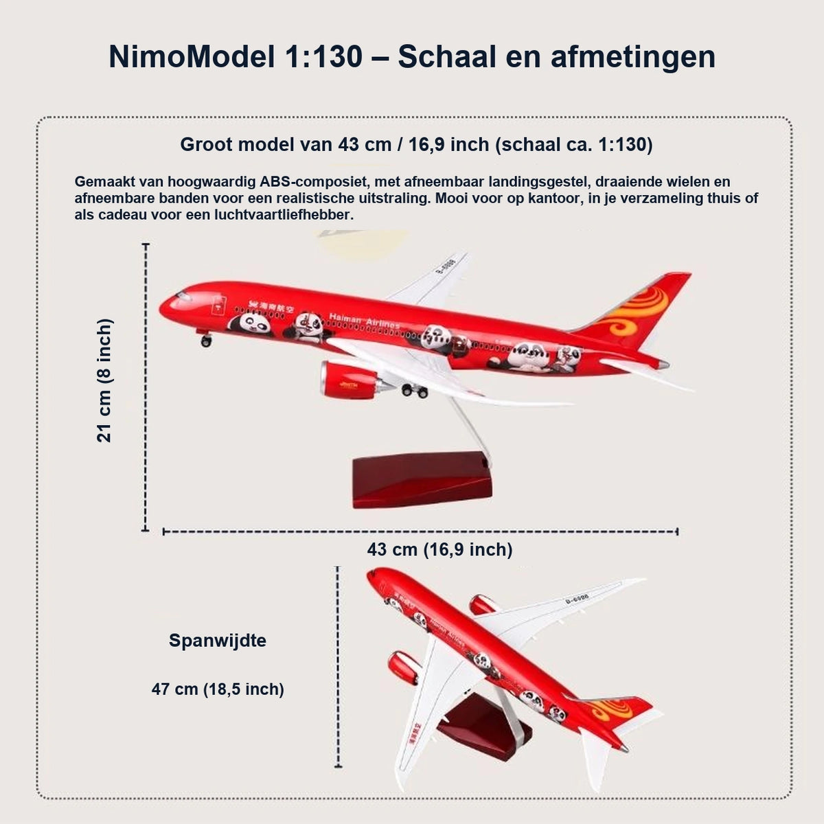 Hainan Airlines Boeing 787 Kung Fu Panda-editie – schaalmodel 1:130