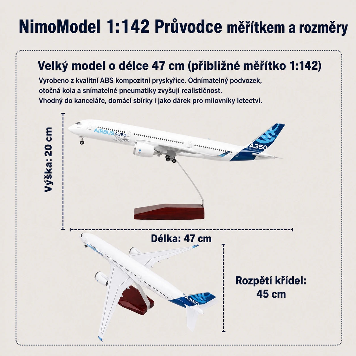 Model Prototyp Airbus A350 XWB v měřítku 1:142