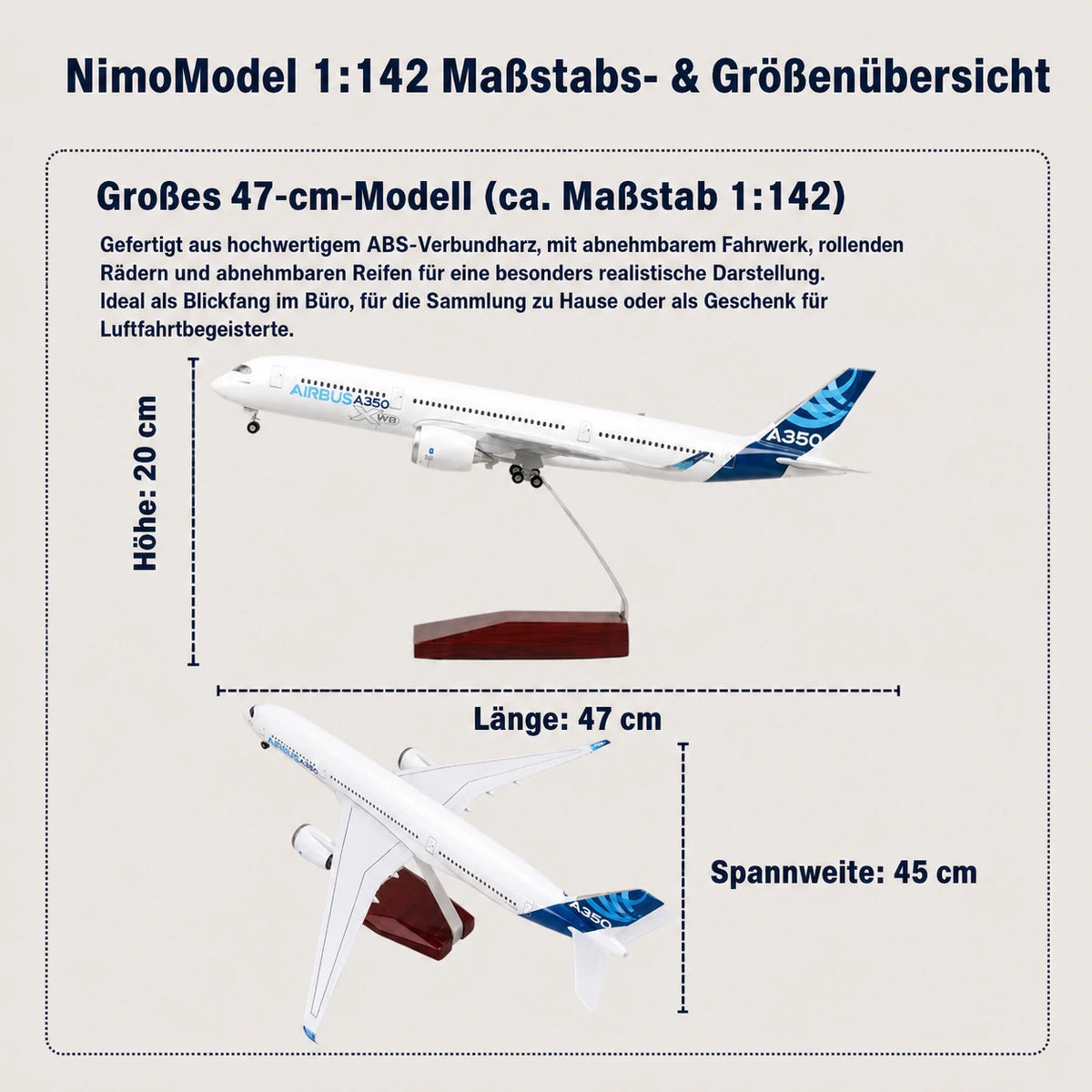 Airbus A350 XWB Prototyp – Modell im Maßstab 1:142