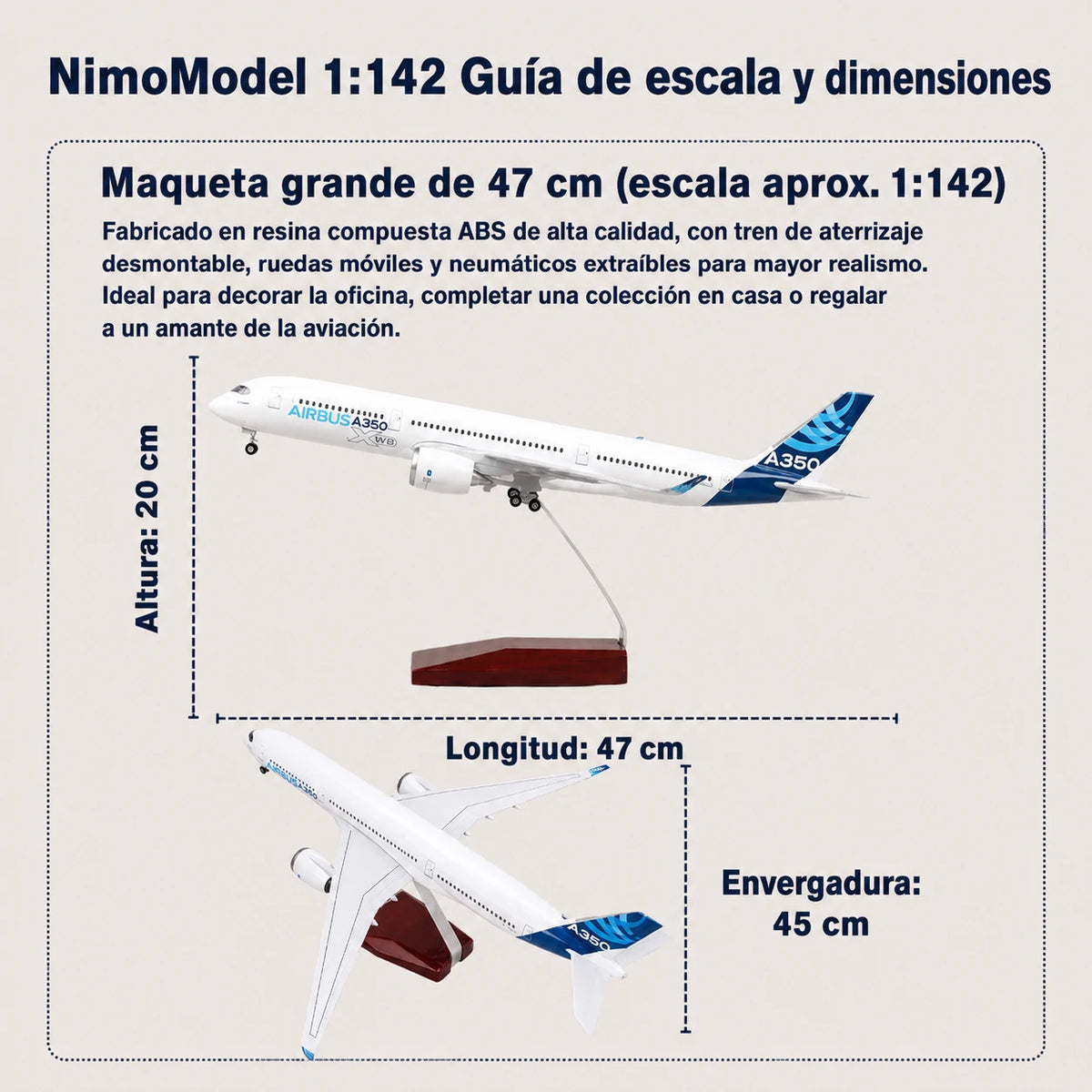 Maqueta Prototipo del Airbus A350 XWB a escala 1:142