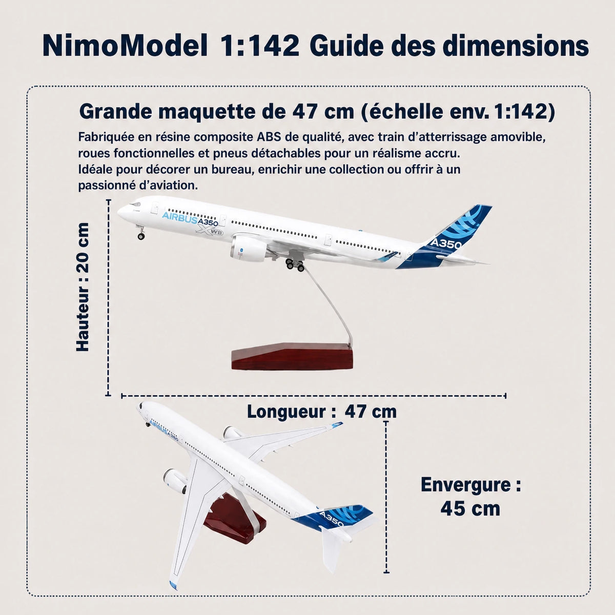 Maquette Prototype de l’Airbus A350 XWB à l’échelle 1:142