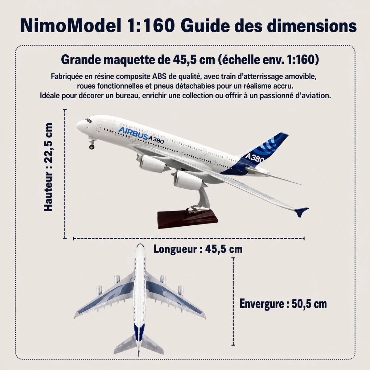 Maquette Prototype de l’Airbus A380 à l’échelle 1:160
