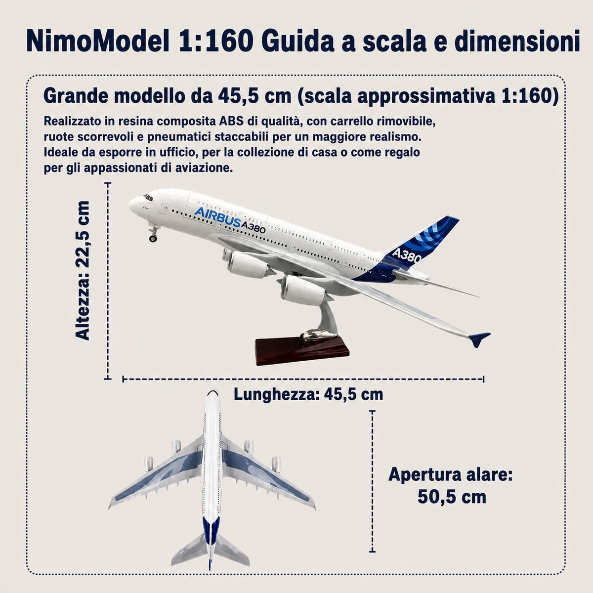 Modellino Prototipo Airbus A380 in scala 1:160