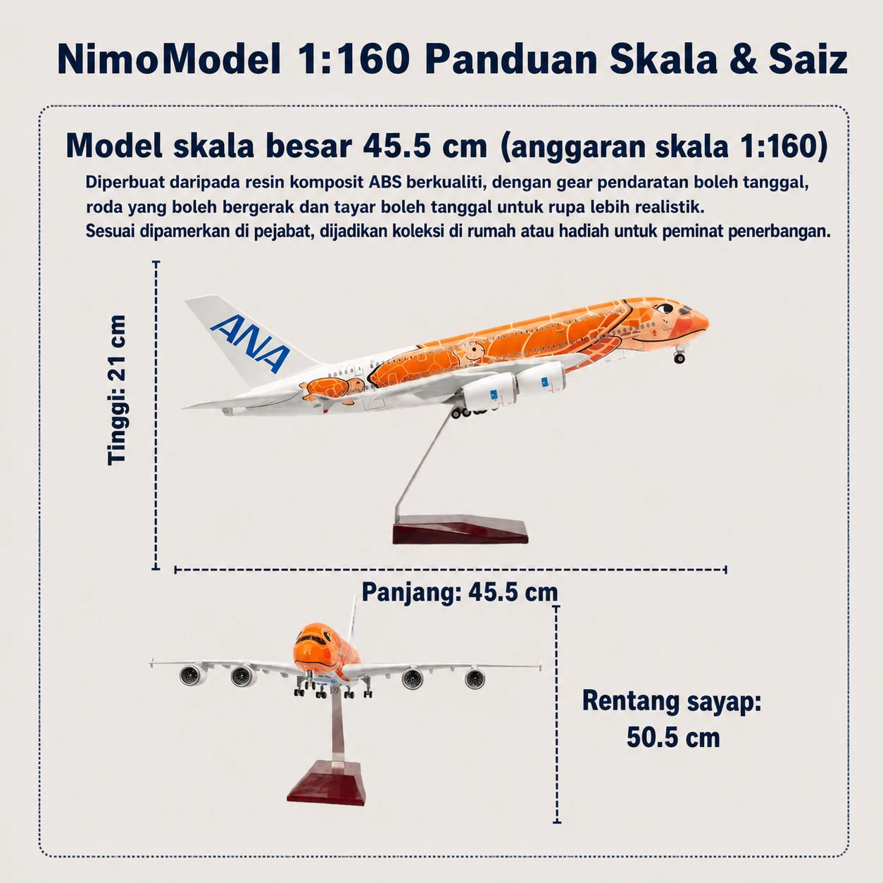 Model ANA Airbus A380 “Flying Honu” Ka La Skala 1:160