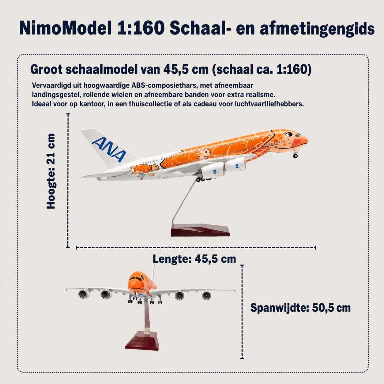 Schaalmodel ANA Airbus A380 ‘Flying Honu’ Ka La 1:160