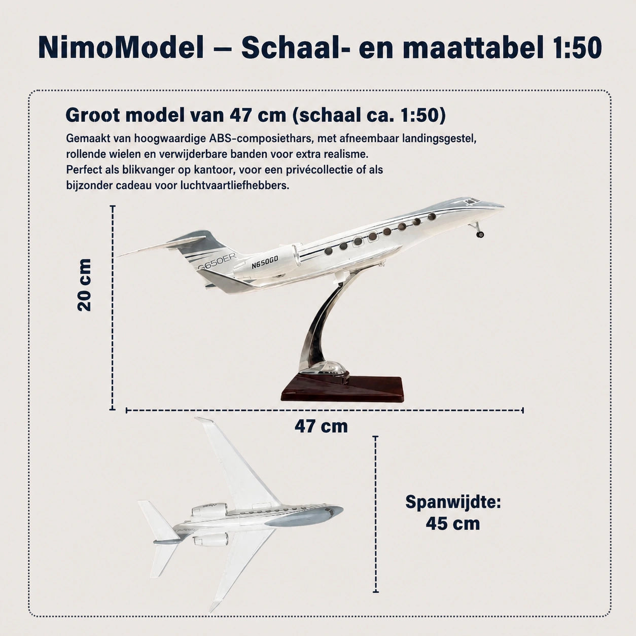 Gulfstream G650ER schaalmodel 1:50