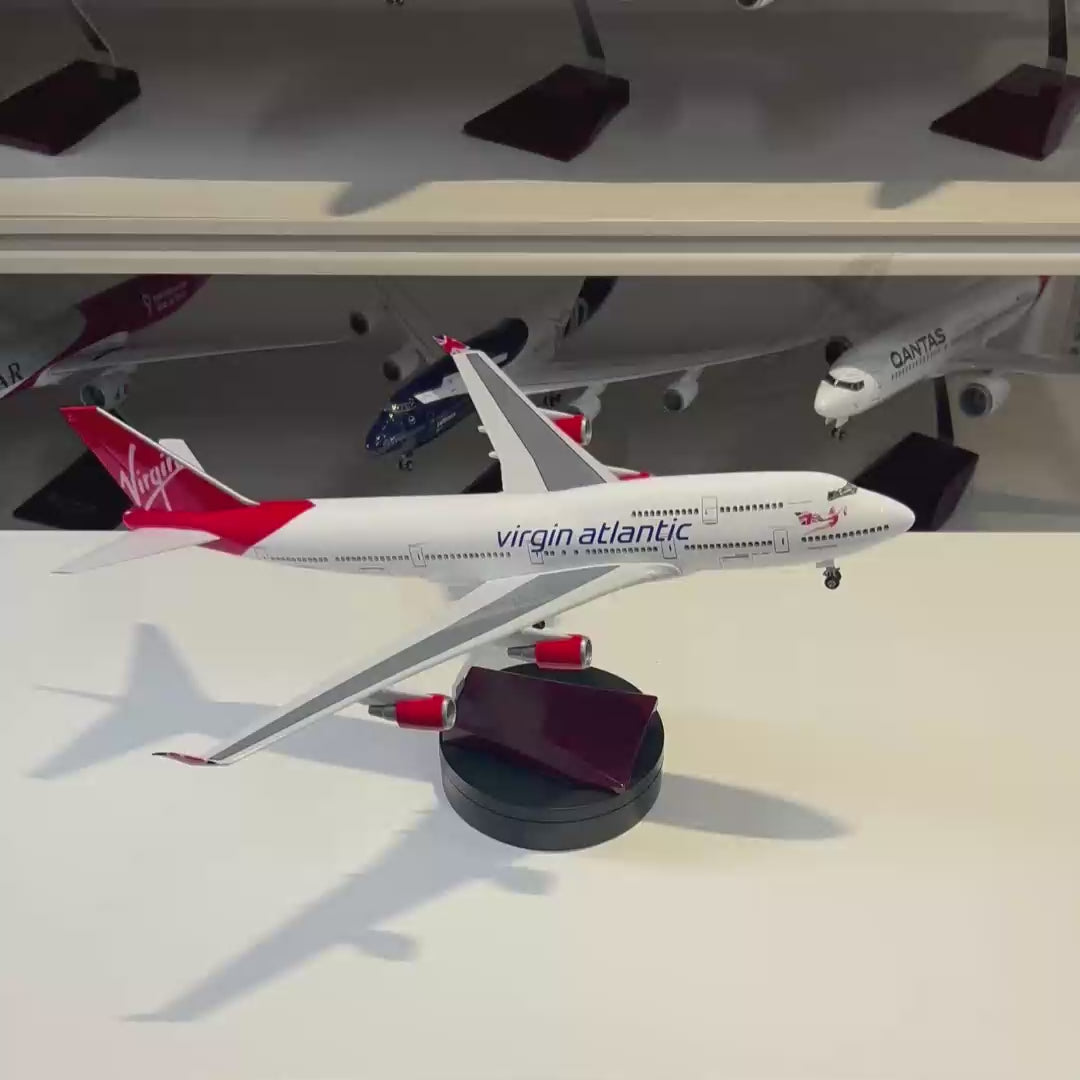 Load video: Virgin Atlantic Boeing 747-400 1:150 Scale Model