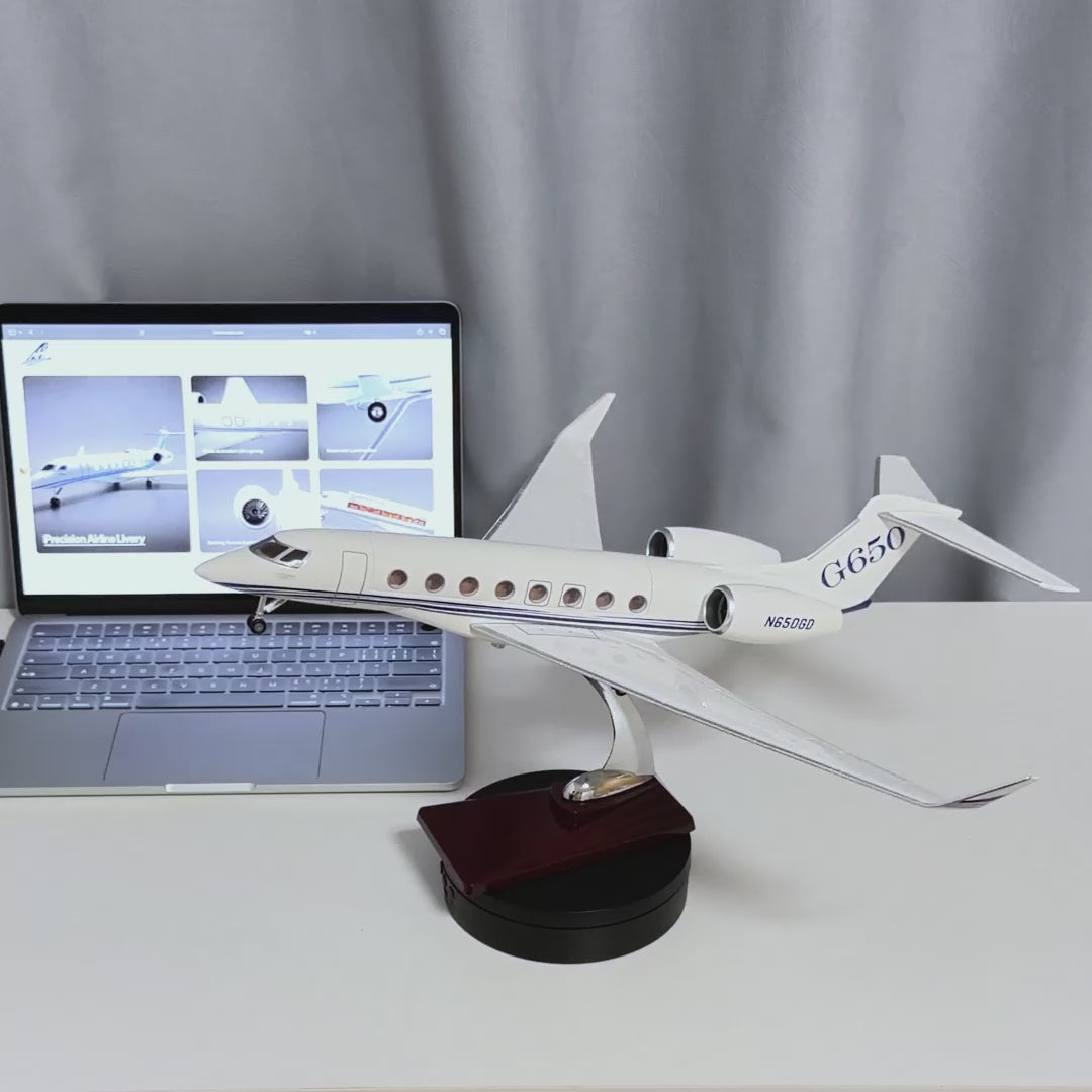 Load video: Gulfstream G650 1:50 Scale Model