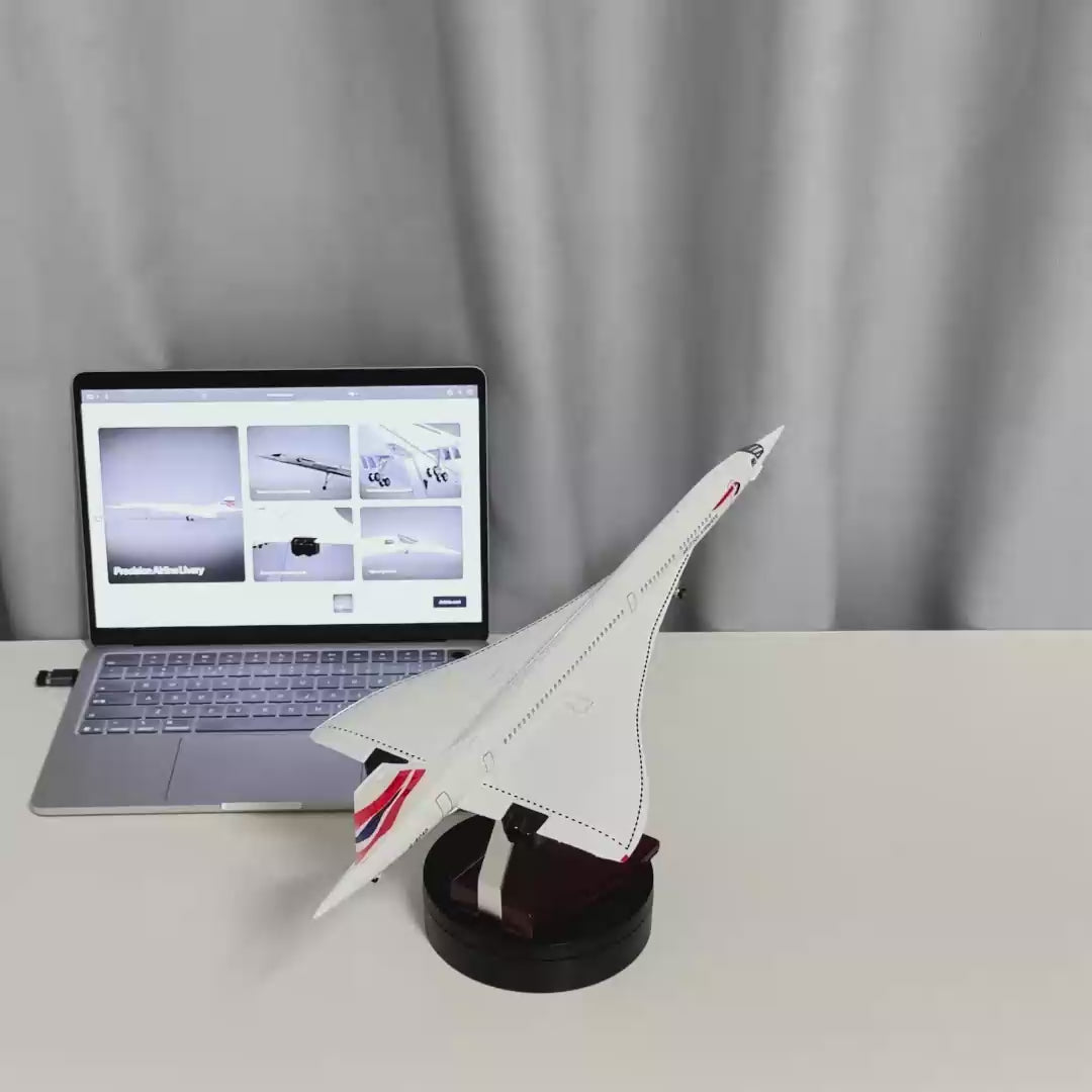Load video: British Airways Concorde 1:125 Scale Model