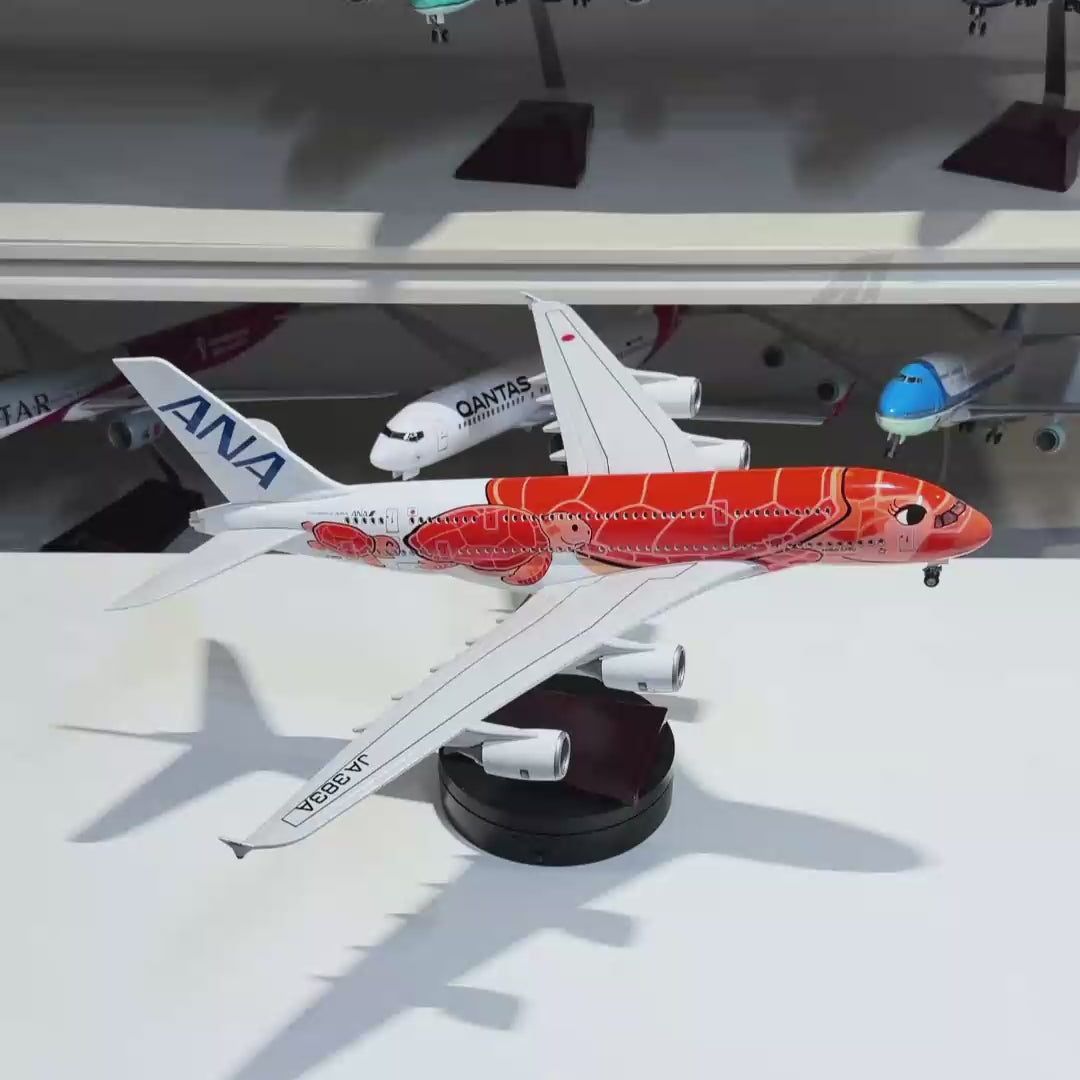 Video laden: ANA Airbus A380 „Flying Honu“ Ka La – Modell im Maßstab 1:160