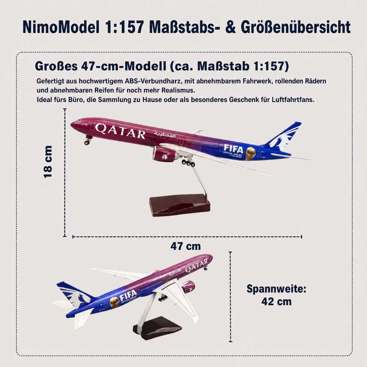 Qatar Airways Boeing 777 – Formula 1 Edition – Modell im Maßstab 1:135