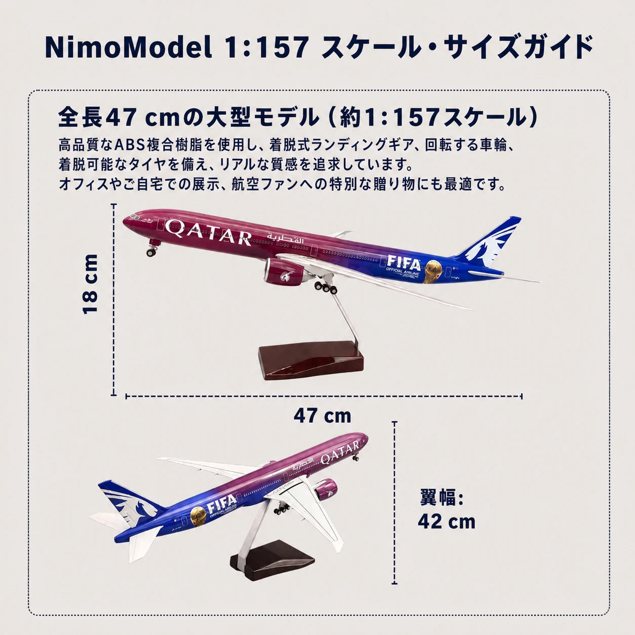 カタール航空 Boeing 777 Formula 1特別仕様 1:135スケールモデル
