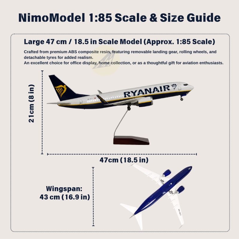 Ryanair Boeing 737 1:85 Scale Model