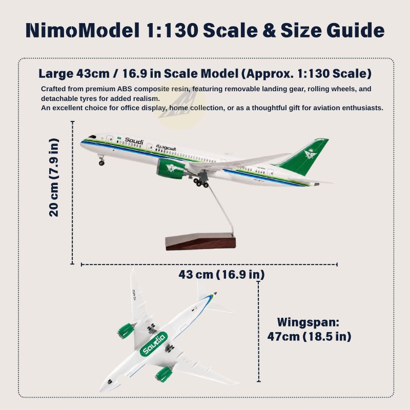 Saudia Boeing 787 Dreamliner 1:130 Scale Model