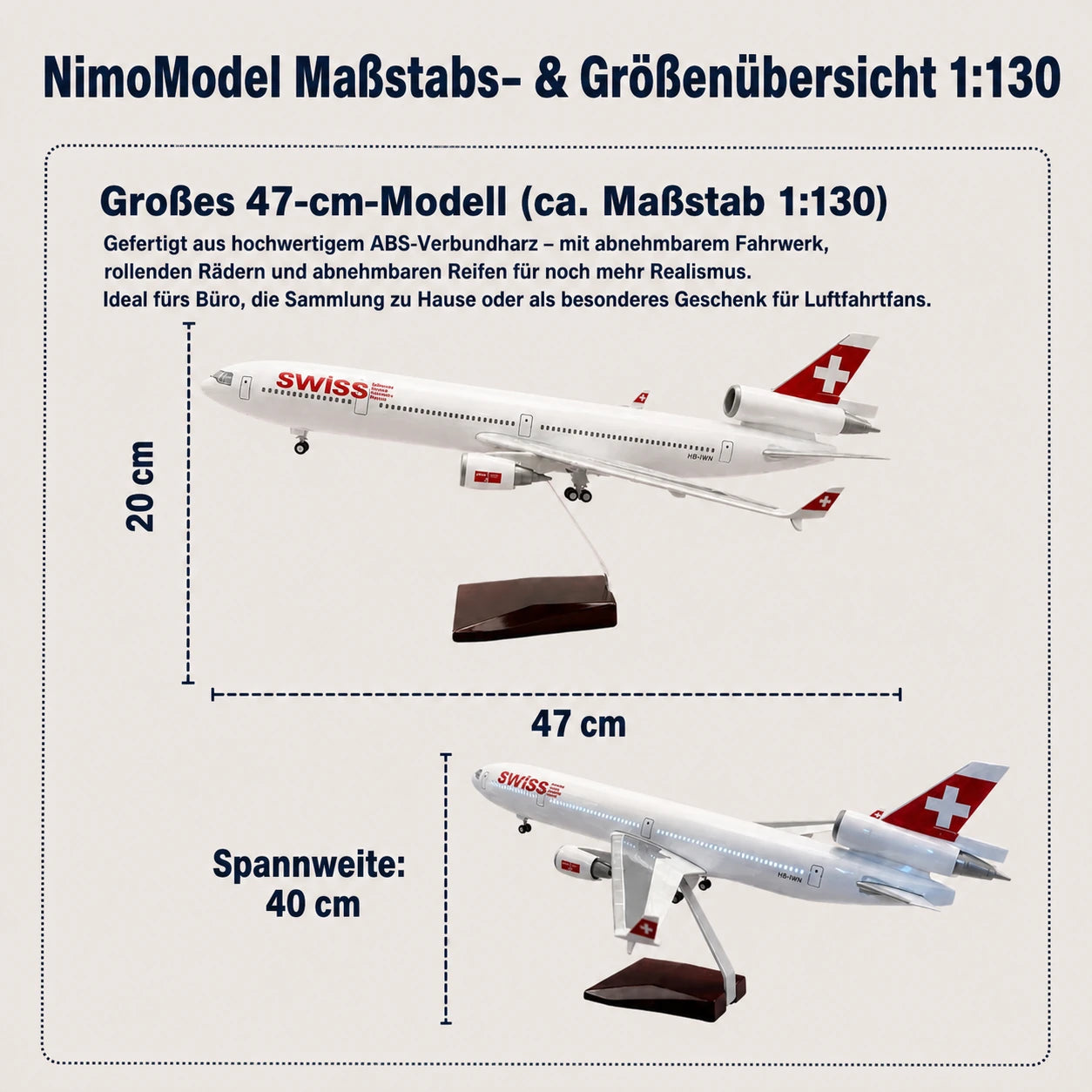 FedEx McDonnell Douglas MD-11 Modell im Maßstab 1:130