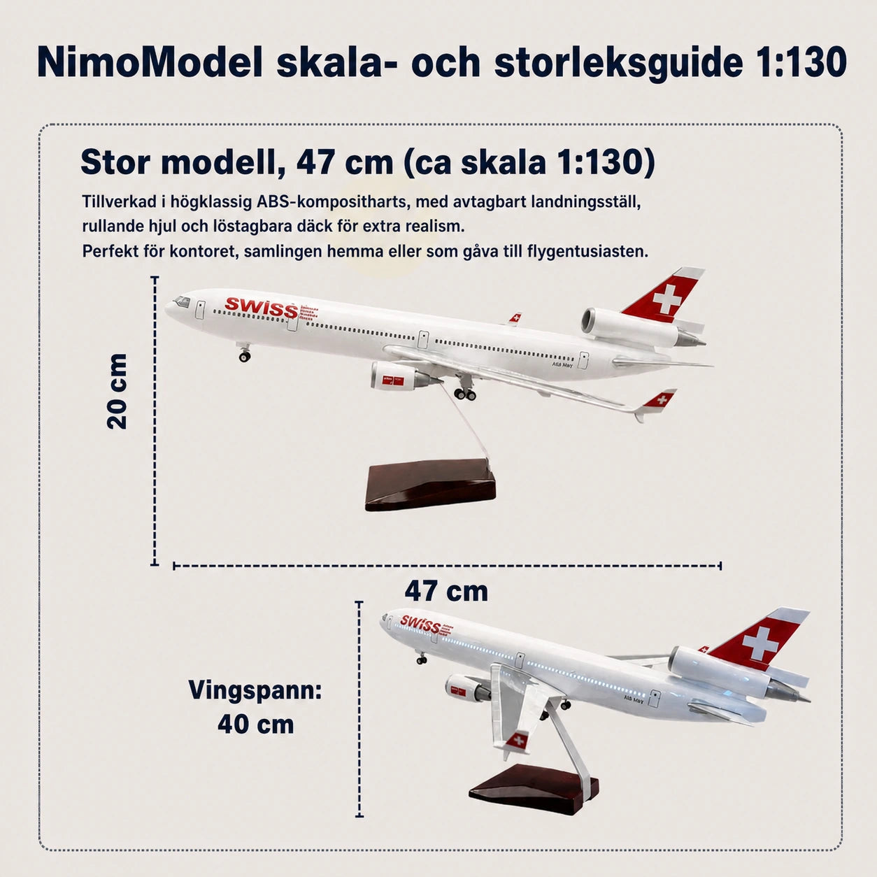 FedEx McDonnell Douglas MD-11-modell i skala 1:130