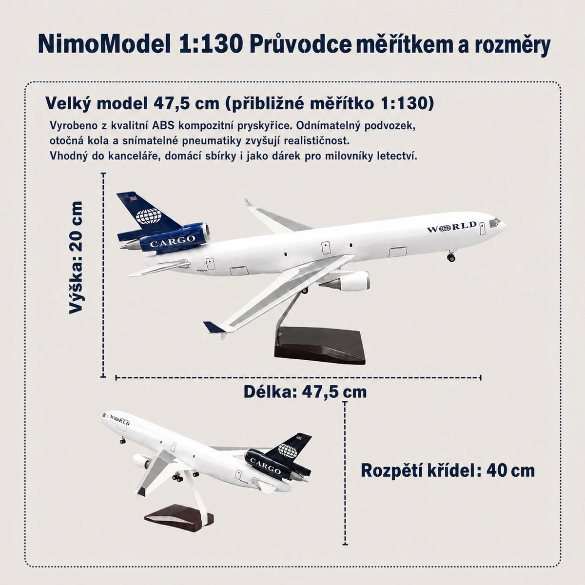 Model World Airways McDonnell Douglas MD-11 v měřítku 1:130