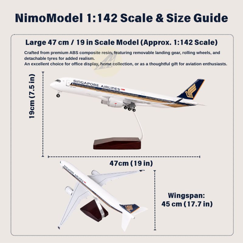 Model Singapore Airlines Airbus A350 v měřítku 1:142