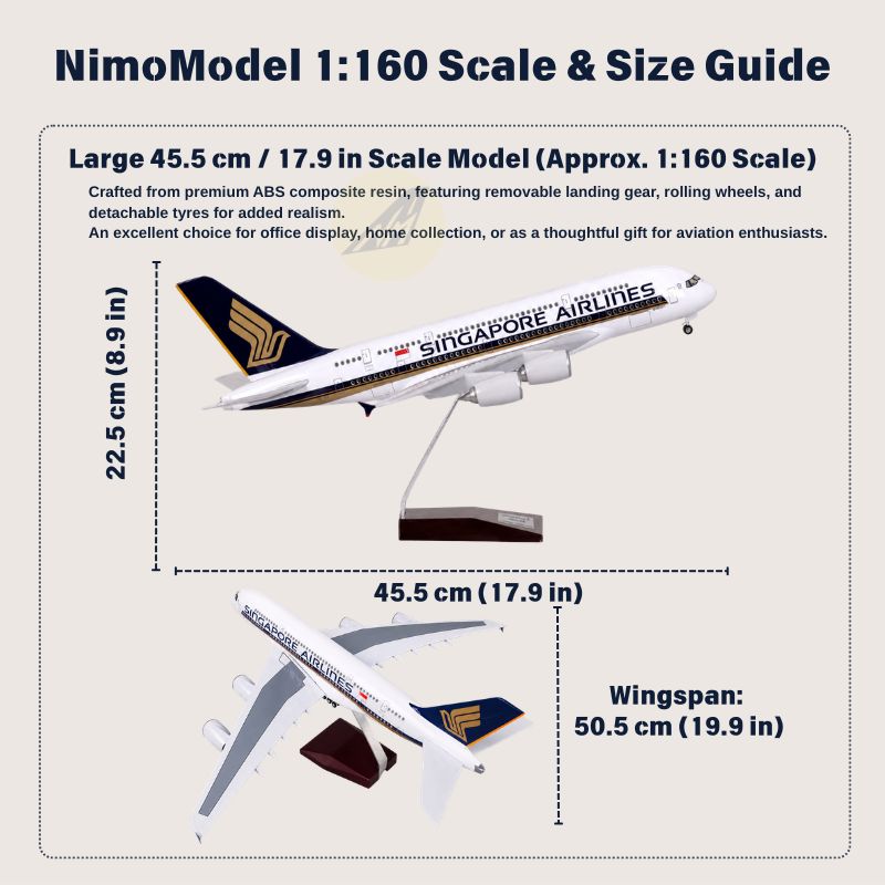 Singapore Airlines Airbus A380 1:160 Scale Model
